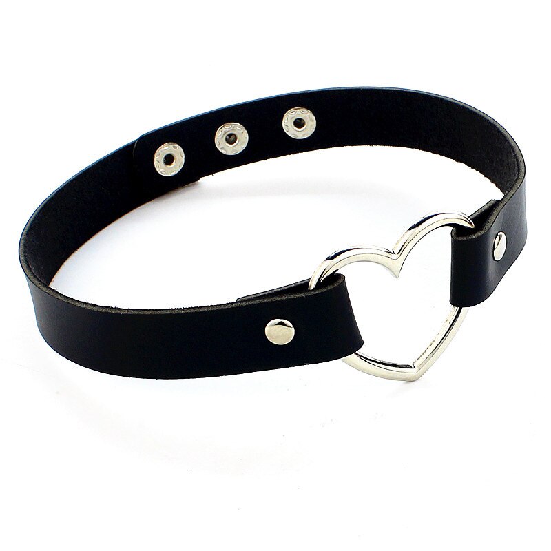Gothic Heart Lock Leather Choker Necklaces For Women Girls Retro Vintage Punk Hip Hop Leather Neckalce Jewelry Gifts