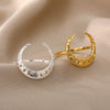 Gothic Hollow Moon Rings For Women Stainless Steel Gold   Color Finger Ring Wedding Band Jewerly Couple Gift anillos mujer