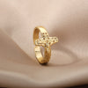 Gothic Jesus Cross Rings For Women Men Stainless Steel Open Adjustable Finger Ring VIntage Couple Wedding Jewelry anillos mujer