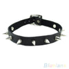 Gothic Men Women Unisex Faux Leather Spike Rivet Choker Punk Necklace Jewelry