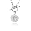 Gothic Moon And Star Necklace For Women Stainless Steel Pin Chain Round Pendant Necklaces Vintage OT Buckle Choker Jewelry