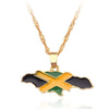Gothic Necklace Jamaica Map and National Flag Pendant Necklaces Gold Color Jewelry Jamaican Gifts Accesorios Mujer