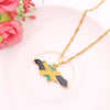 Gothic Necklace Jamaica Map and National Flag Pendant Necklaces Gold Color Jewelry Jamaican Gifts Accesorios Mujer