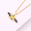Gothic Necklace Jamaica Map and National Flag Pendant Necklaces Gold Color Jewelry Jamaican Gifts Accesorios Mujer