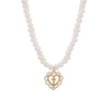 Gothic Pearl Cross Pendant Necklace Jesus Vintage Heart Chocker Clavicle Chain Necklace Charm Jewelry for Women