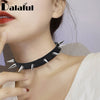 Gothic Spike Rivet Chocker Sexy Belt Collar Pu Leather Goth Necklace for Women Party Club Chockers Punk Party Club Jewelry X637