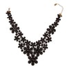 Gothic Statement Flower Necklaces For Women Black Crystal Hollow Lace Necklace Flowers Tassel Charm Choker Accessory