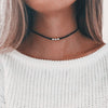 Gothic Style Black Rope Women's Neck Chain Choker Rope Necklaces Gold Color Beads Goth Jewelry 2021 Collar For Girl kpop Chocker