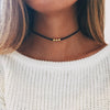 Gothic Style Black Rope Women's Neck Chain Choker Rope Necklaces Gold Color Beads Goth Jewelry 2021 Collar For Girl kpop Chocker