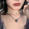 Gothic Style Punk Double Pearl Love Necklace Charms Cute Hip Hop Jewelry For Women Harajuku Choker Chains Accessories