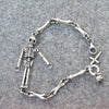 Gothic Style S925 Sterling Silver Retro Thai Silver European And American Men And Woman Skull Personality Cross Bracelet Homme