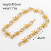 Gothic Thorns Barbed Wire Chain Necklace Choker Women Hip hop Jewelry Punk Style Iced Out With Bling Rhinestones Party Charms