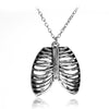 Gothic Vintage Bone Necklace Anatomical Skeleton Heart Goth Punk Unique Retro Pendant Jewelry for Men/Women 17g