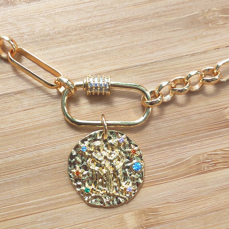 Gothic gold-color pendant necklace zircon spiral buckle various styles to choose choker for women girl punk jewelry 2021