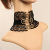 Gothic punk vintage Steam engine gear clock black lace choker necklace for women sexy wide collar party jewelry statement femme