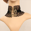 Gothic punk vintage Steam engine gear clock black lace choker necklace for women sexy wide collar party jewelry statement femme