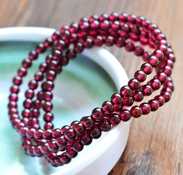 Grade AAAAA Natural Garnet Beaded Bracelets Fine Gemstone Beads Muti-layer Bracelets Jewelry For Woman Gifts Can Drop Shipping
