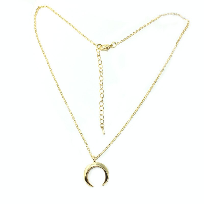 Gran oferta delicado colgante Kolye collar de media luna Luna collar de oro de Color de plata para las mujeres collar joyería de las señoras regalos