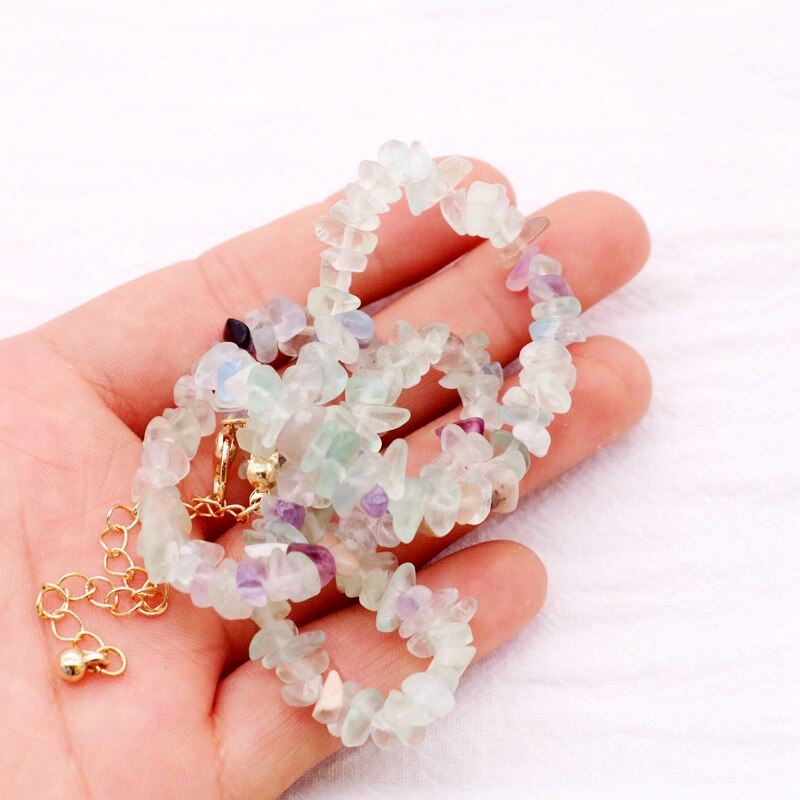 Gravel Necklace Choker Short Simple Colorful