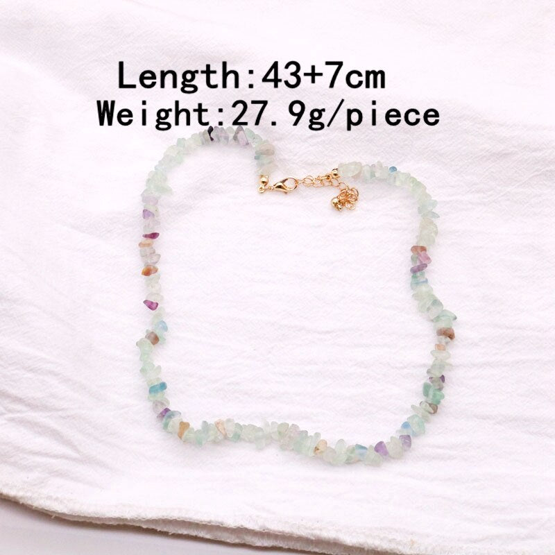 Gravel Necklace Choker Short Simple Colorful