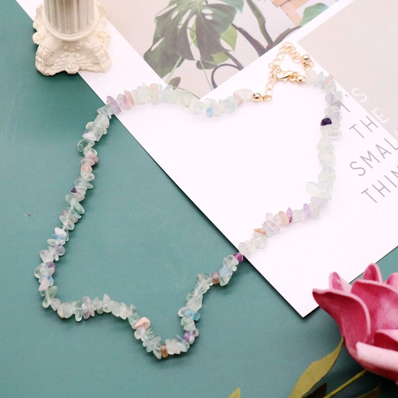 Gravel Necklace Choker Short Simple Colorful