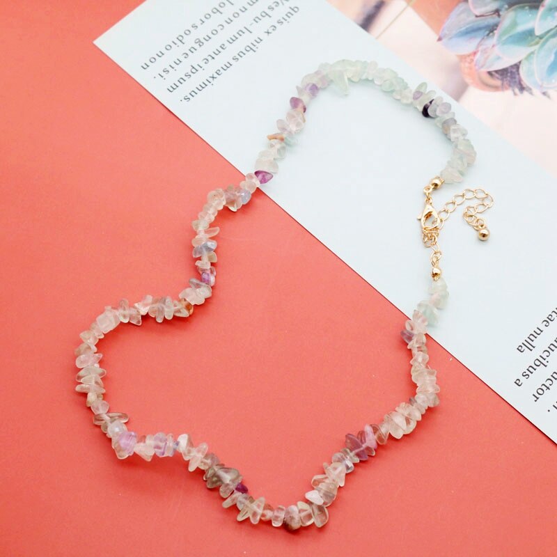 Gravel Necklace Choker Short Simple Colorful