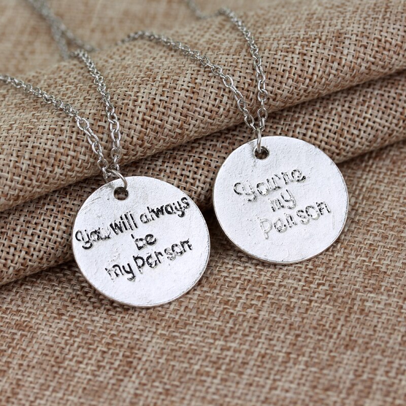 Gray Anatomy Necklace Letter You Are My Person, You Will Always Be My Person Pendant Necklace For Love's Gift