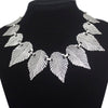 Greek Roman Vintage Gold Silver Plated Laurel Toga Leaf Collar Bib Bridal Gift Choker Statement Pendant Necklace Women Jewerly