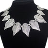 Greek Roman Vintage Gold Silver Plated Laurel Toga Leaf Collar Bib Bridal Gift Choker Statement Pendant Necklace Women Jewerly