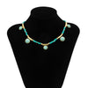 Green Color Stone Tassel Pendant Necklaces Boho Seed Beaded Chain Choker Necklaces Collar for Women Neck Jewelry