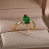 Green Color Zircon Rings For Women Adjustable Open Cubic Zirconia Stainless Steel Finger Ring Couple Wedding Jewelry anillos