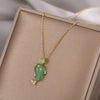Green Dolphin Stainless Steel Necklace Women's Gold Fade-Resistant Clavicle Chain Women's Necklace Korean Pular Animal Necklace