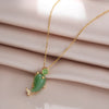 Green Dolphin Stainless Steel Necklace Women's Gold Fade-Resistant Clavicle Chain Women's Necklace Korean Pular Animal Necklace