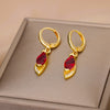Green Drop Earrings for Women Stainless Steel Gold Color Earrings 2023 Trend Korean Zircon Wedding Jewelry pendientes