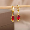 Green Drop Earrings for Women Stainless Steel Gold Color Earrings 2023 Trend Korean Zircon Wedding Jewelry pendientes