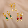 Green Drop Earrings for Women Stainless Steel Gold Color Earrings 2023 Trend Korean Zircon Wedding Jewelry pendientes