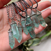 Green Fluorite Necklaces Purple Crystal Pendants Amulet Bullet Hexagonal Natural Stone Quartz Pendulum Reiki Healing Crystal