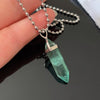 Green Fluorite Necklaces Purple Crystal Pendants Amulet Bullet Hexagonal Natural Stone Quartz Pendulum Reiki Healing Crystal