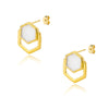 Green Golden Stud Earrings For Women Stainless Steel Nature Malachite Earring 2023Trend Korean Couple Jewelry Gift