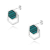 Green Golden Stud Earrings For Women Stainless Steel Nature Malachite Earring 2023Trend Korean Couple Jewelry Gift