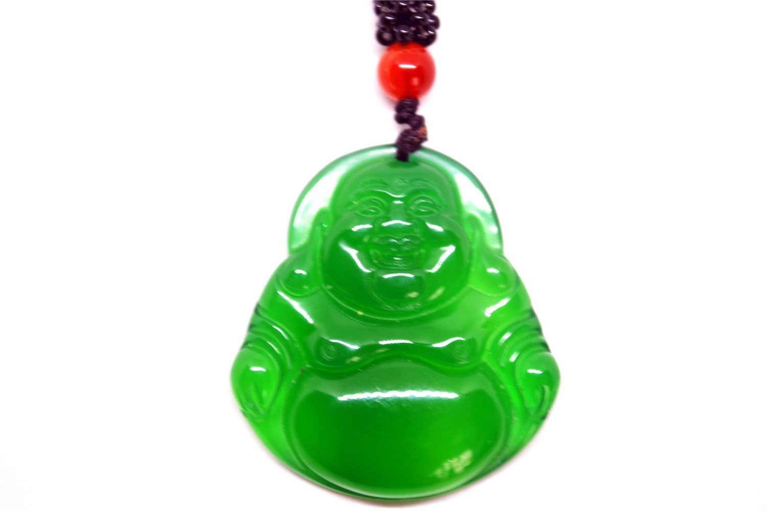 Green Jade Buddha Pendant Rope Necklace Jewelry Gift Natural Gemstone Wholesale