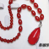 Green Jade Women 925 Silver Long Beads Winter Sweater Chain Pendant Necklace Large Size Buddha Key Jewelry Gift Wholesale