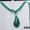 Green Jade Women 925 Silver Long Beads Winter Sweater Chain Pendant Necklace Large Size Buddha Key Jewelry Gift Wholesale