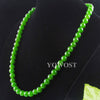 Green Jades Stone Beads 8mm Round Natural Stones Beaded Necklaces Strand Girl women Jewelry 45cm Easter Day gift QF3028