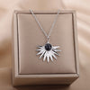 Green Opal Pendant Necklace For Women Stainless Steel Black Stone Necklaces 2023 Trend Aesthetic Jewelry collares mujer
