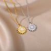 Green Opal Pendant Necklace For Women Stainless Steel Black Stone Necklaces 2023 Trend Aesthetic Jewelry collares mujer