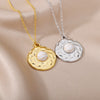 Green Opal Pendant Necklace For Women Stainless Steel Black Stone Necklaces 2023 Trend Aesthetic Jewelry collares mujer