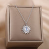 Green Opal Pendant Necklace For Women Stainless Steel Black Stone Necklaces 2023 Trend Aesthetic Jewelry collares mujer