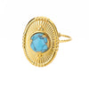 Green Opal Stone Rings for Women Open Adjustable Stainless Steel Sun Finger Ring 2023 Trend Wedding Band Jewelry anillos mujer