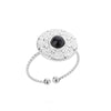 Green Opal Stone Rings for Women Open Adjustable Stainless Steel Sun Finger Ring 2023 Trend Wedding Band Jewelry anillos mujer